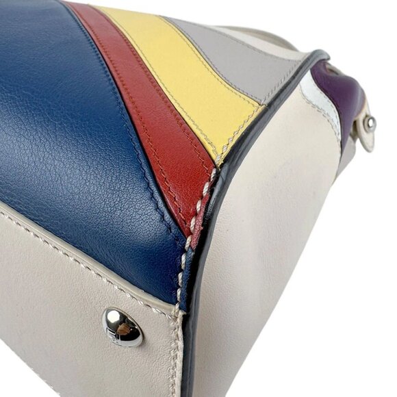 Auth FENDI Peekaboo Medium Handbag Shoulder Bag Multicolor Leather - z4375 - Picture 6 of 14